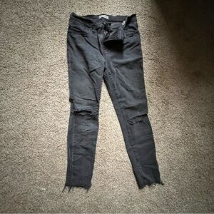 Madewell Black Distressed Skinny Jeans